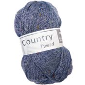 Laine cheval blanc country tweed bleu